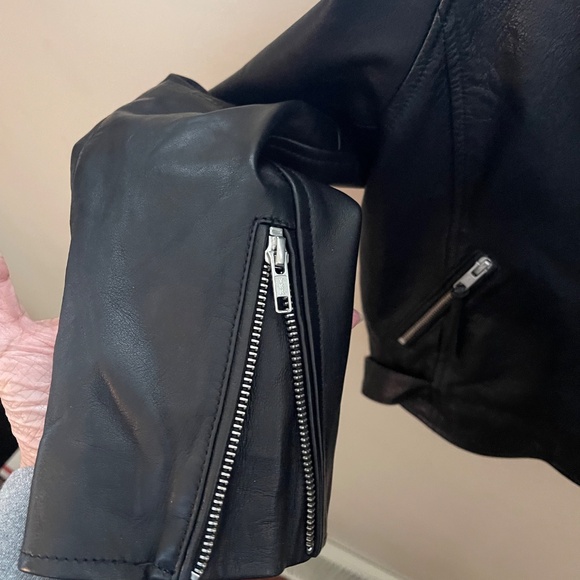 Sezane Zig Black Leather Jacket - 46 - Picture 8 of 8